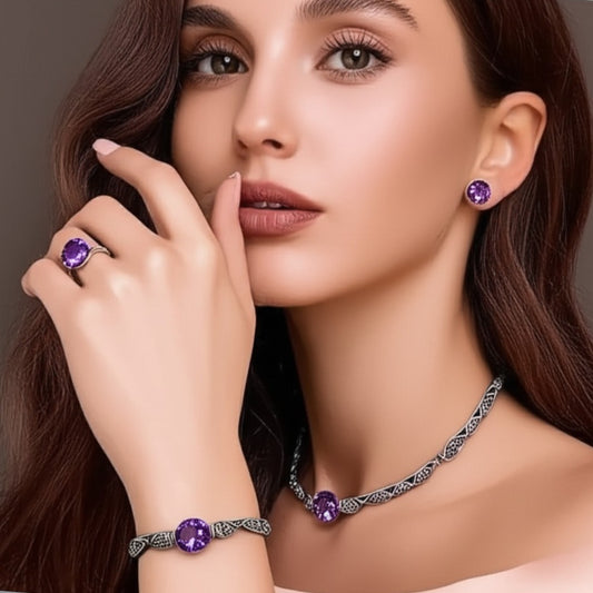 Women's Amethyst jewelry set