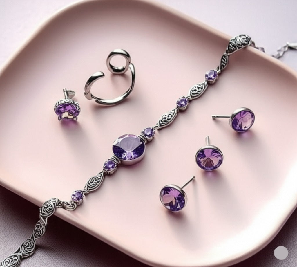 Women's Amethyst jewelry set