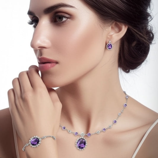 Women's Amethyst jewelry set