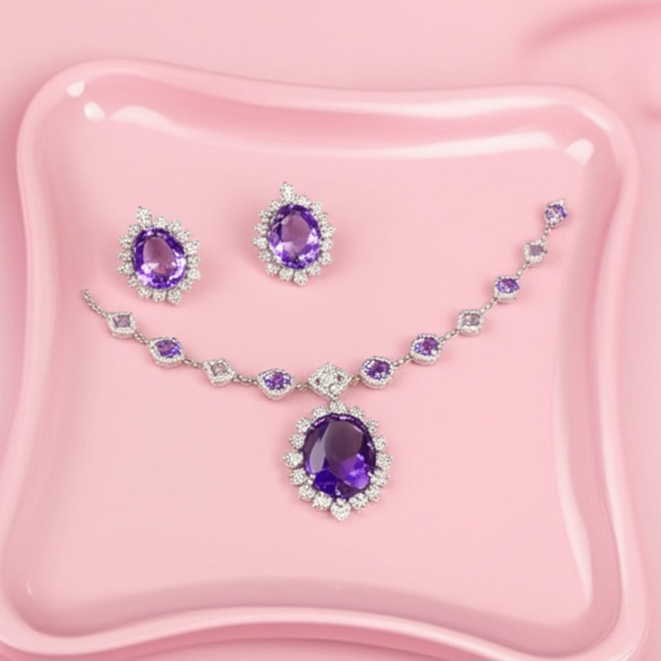 Women's Amethyst jewelry set