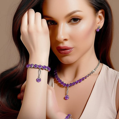 Women's Amethyst jewelry set
