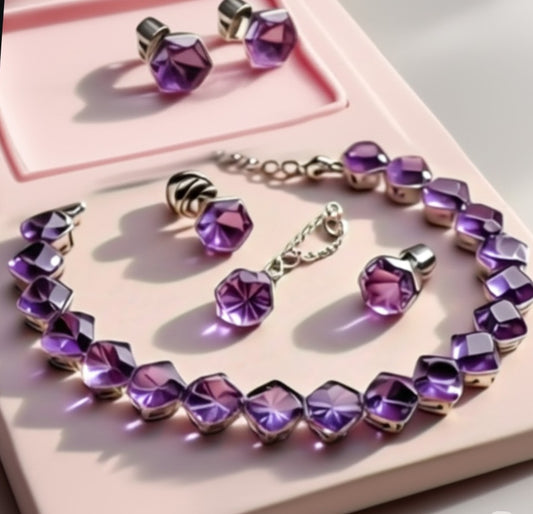Women's Amethyst jewelry set