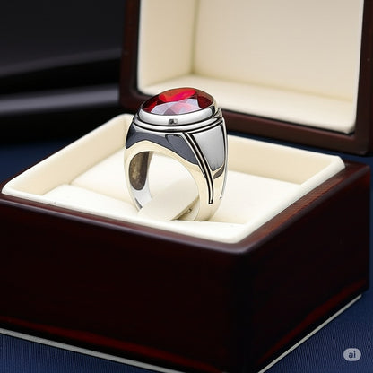 Men's ruby ring