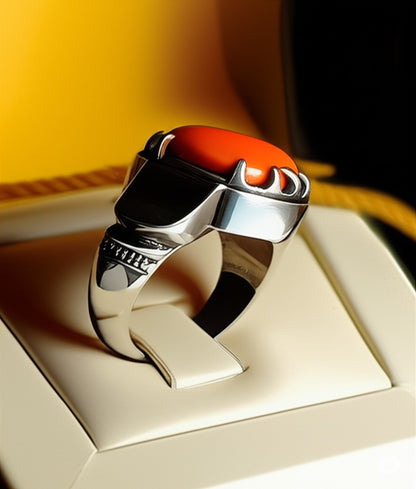 Men's Red Coral Ring