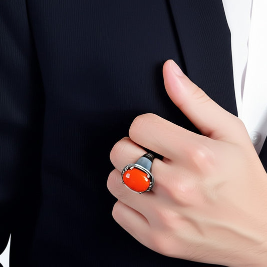 Men's Red Coral Ring