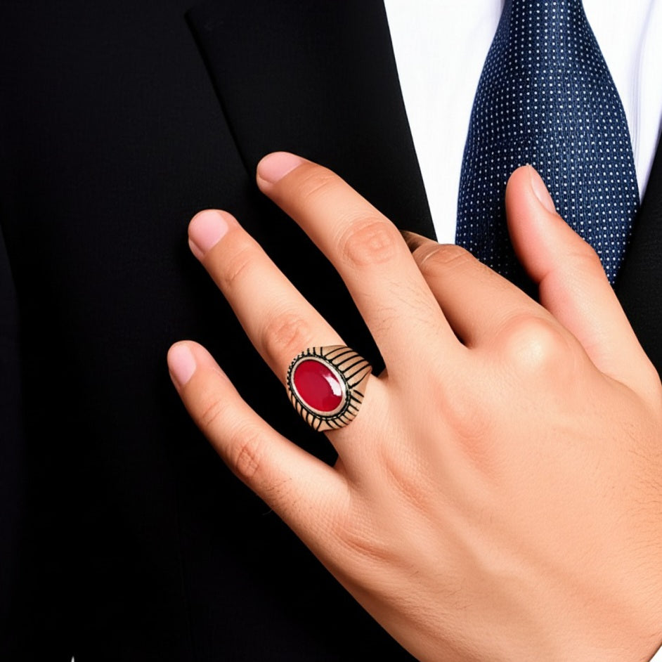 Men's ruby ring