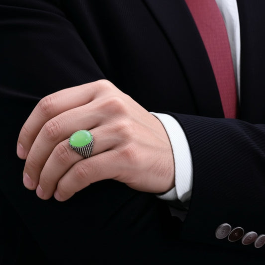 Men's peridot ring