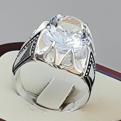 Men's aquamarine ring