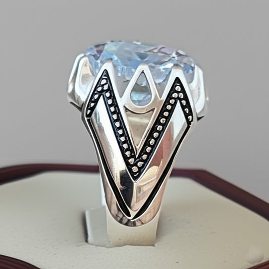 Men's aquamarine ring