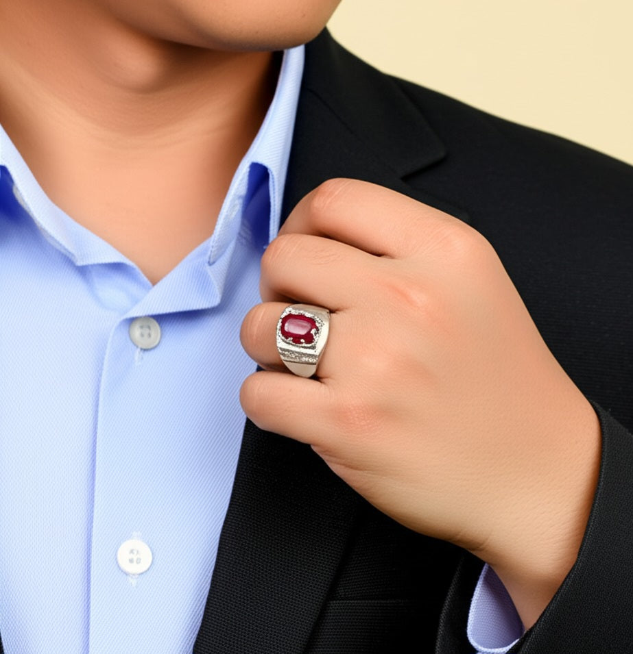 Men's ruby ring