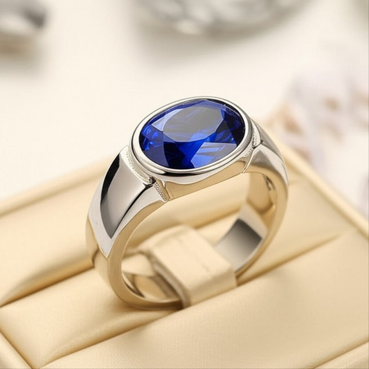 Men's Blue sapphire Ring