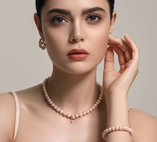 Women's pearls jewelry set