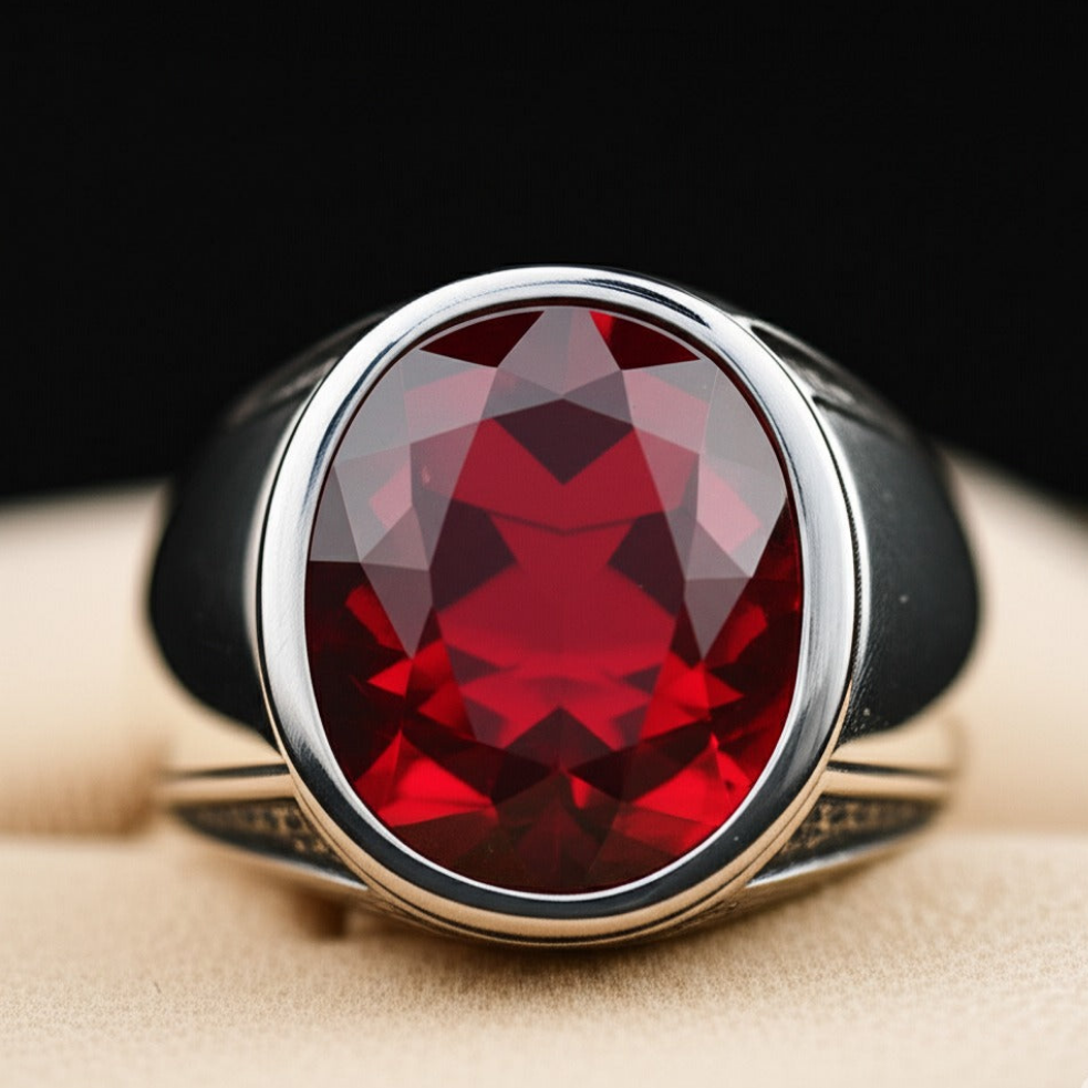 Men's ruby ring