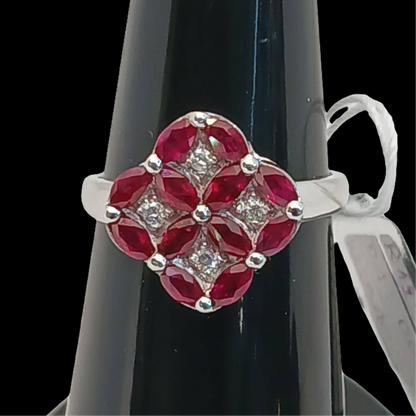 Women's Ruby Ring with real zircon