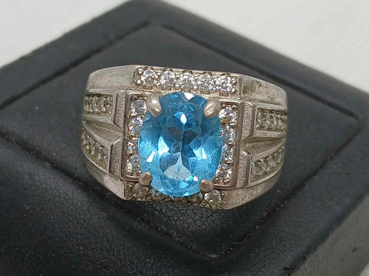 Men's sky blue topaz Ring