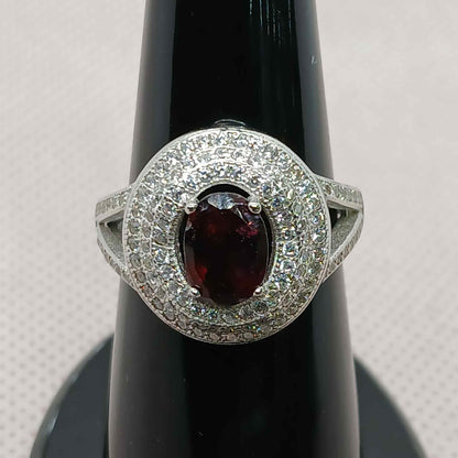Women's red garnet Ring
