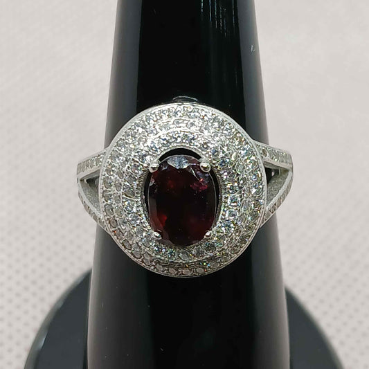 Women's red garnet Ring