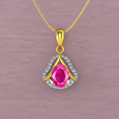 women's luxury gold ruby pendant