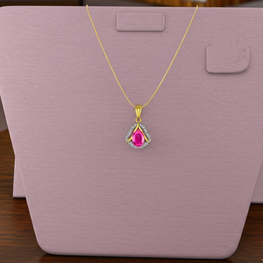 women's luxury gold ruby pendant