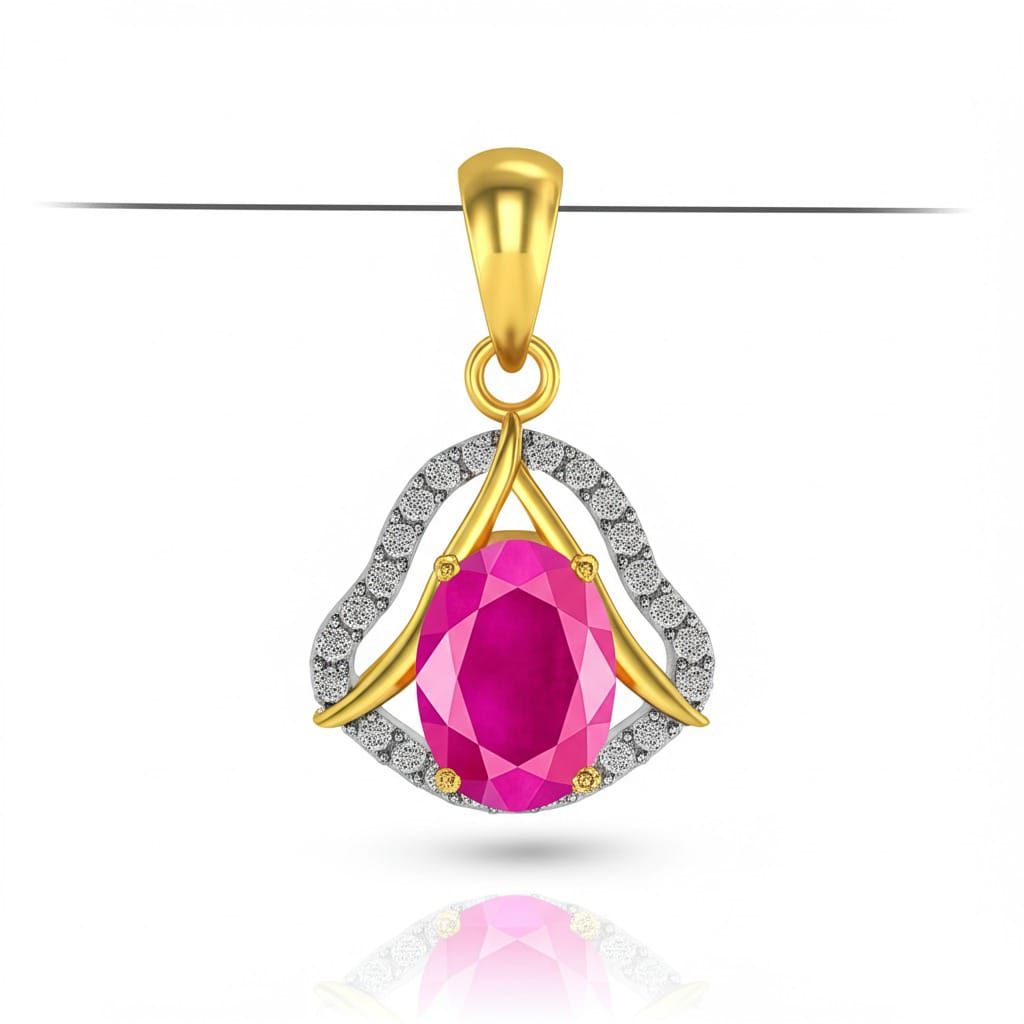 women's luxury gold ruby pendant
