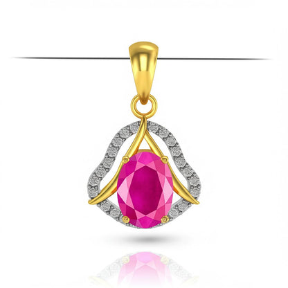 women's luxury gold ruby pendant