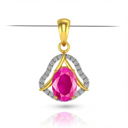 women's luxury gold ruby pendant