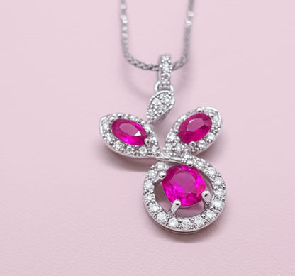 women's luxury white gold ruby pendant
