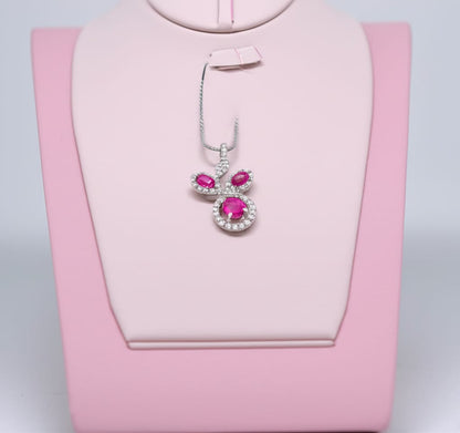 women's luxury white gold ruby pendant