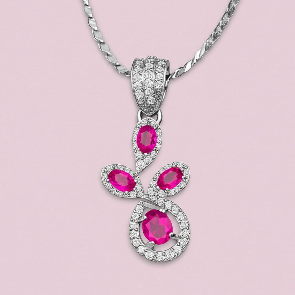 women's luxury white gold ruby pendant