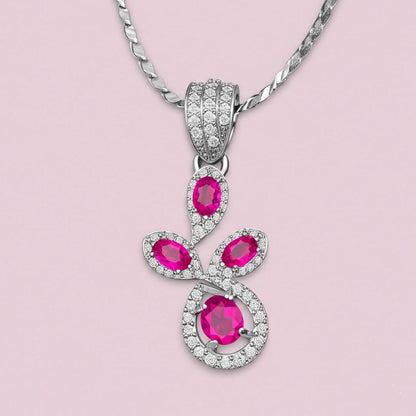 women's luxury white gold ruby pendant