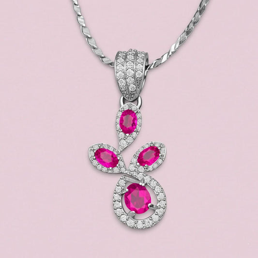 women's luxury white gold ruby pendant