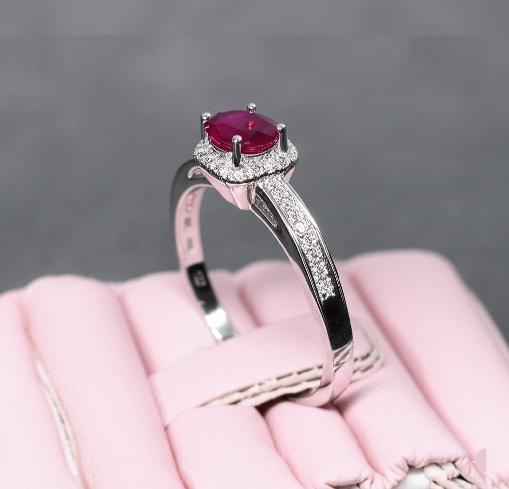 women's luxury white gold ruby ring