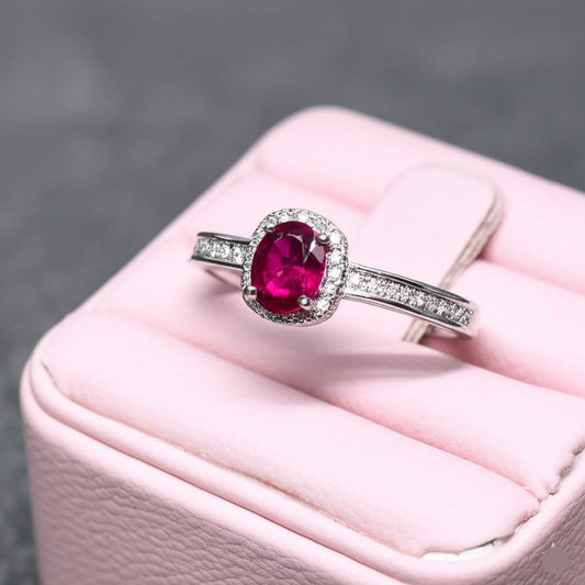 women's luxury white gold ruby ring