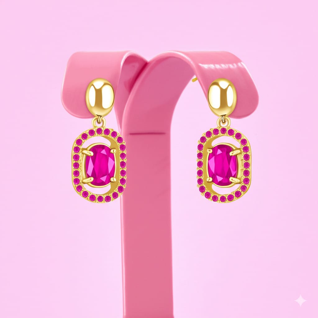 Women's luxury ruby earrings
