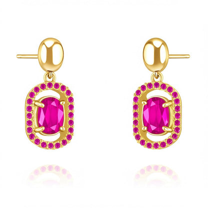 Women's luxury ruby earrings
