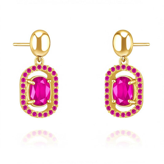 Women's luxury ruby earrings