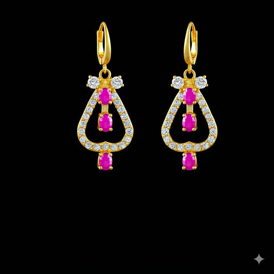 Women's luxury ruby earrings