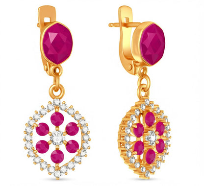 Women's luxury ruby earrings