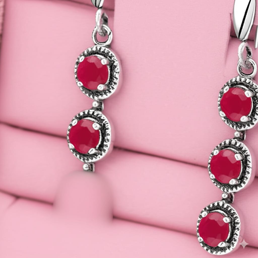 Women's luxury ruby earrings