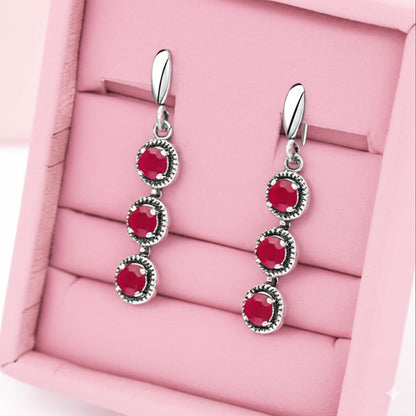 Women's luxury ruby earrings