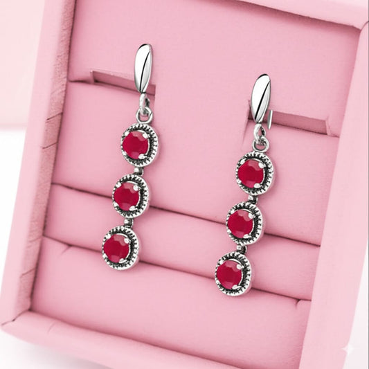 Women's luxury ruby earrings