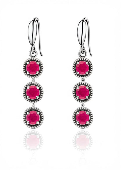 Women's luxury ruby earrings