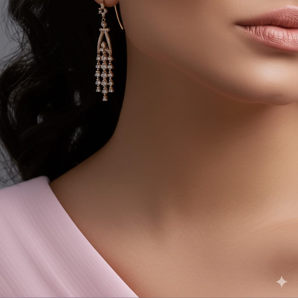 Women's luxury gold earrings (Diamond)