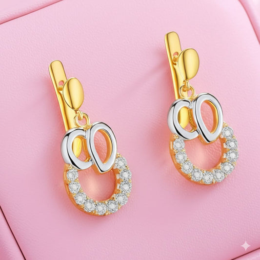 Women's luxury gold earrings (Diamond)
