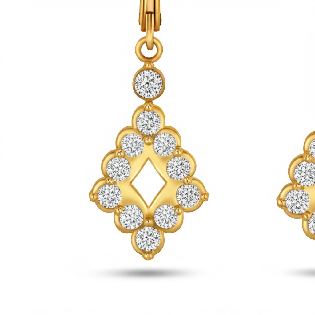 Women's luxury gold earrings (Diamond)