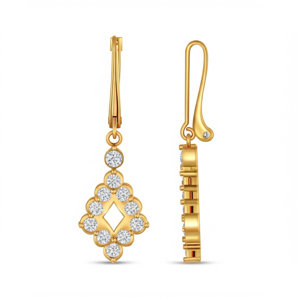 Women's luxury gold earrings (Diamond)