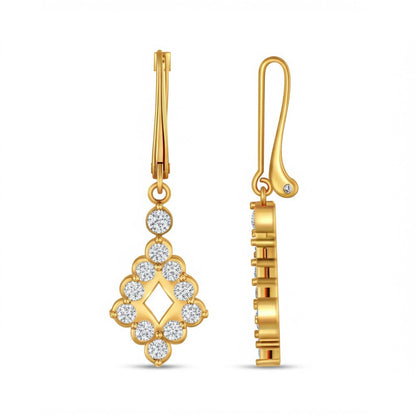Women's luxury gold earrings (Diamond)