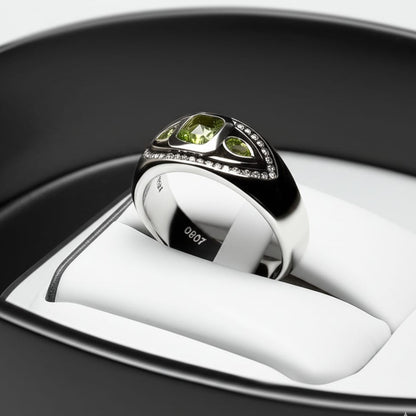 Men's peridot ring