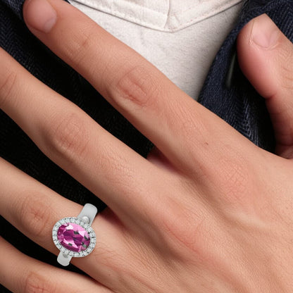 Men's pink tourmaline ring