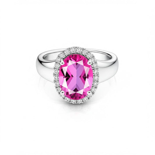 Men's pink tourmaline ring